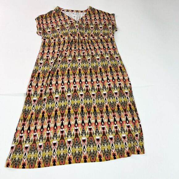 J. Jill Dress Womens 2X Ikat Surplice Jersey Knit Maxi Dress Sleeveless Stretch - Picture 1 of 8
